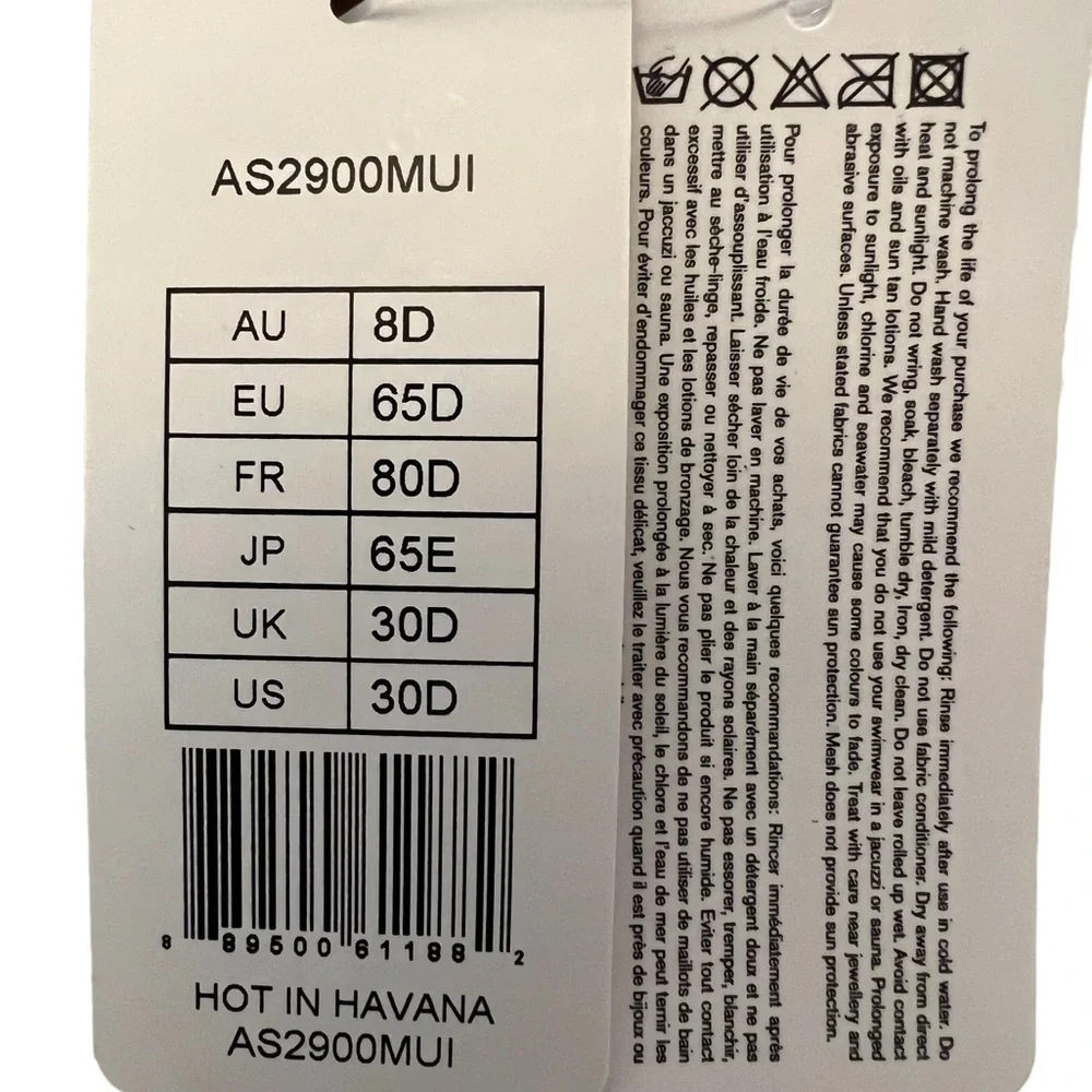 NWT FREYA SWIM “Hot In Havana” Underwire Bandeau Print Bikini Top